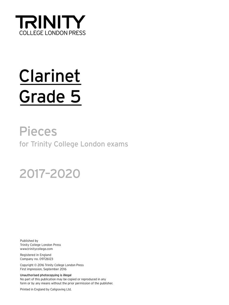 Clarinet Exam Pieces Grade 5 2017-2020